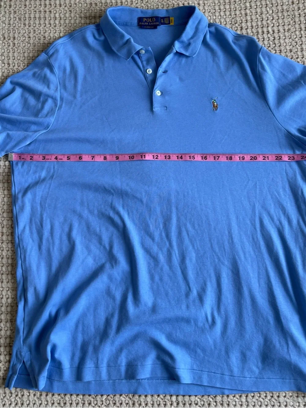 Ralph Lauren Light Blue Polo Shirt with Embroidered Pony